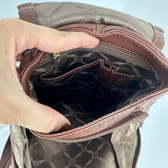 Giudi Womens Italian Leather Backpack Brown  Small Pockets Boho Casual Travel - Picture 12 of 12